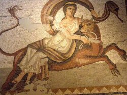 The abduction of europa, mosaic byblos, 3rd century a-d